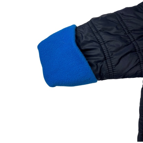 Eddie Bauer Baby Bunting Suit 3–6M Navy Blue Fleece Lined Hooded GUC - Picture 5 of 11